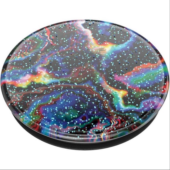 POPSOCKET Universal Galaxy Glitter Rainbow Void PopGrip Phone Stand - Picture 3 of 15